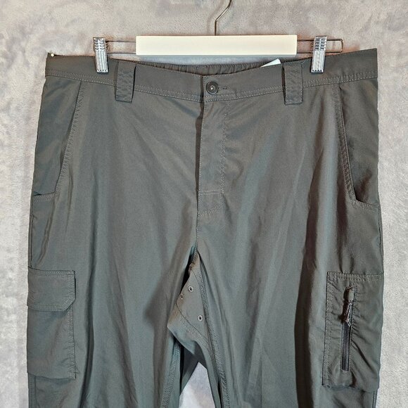 Columbia Mens 38x32 Gray Cargo Pants Zipper Pocket Lightweight gorpcore Spf 40+ - Picture 4 of 16